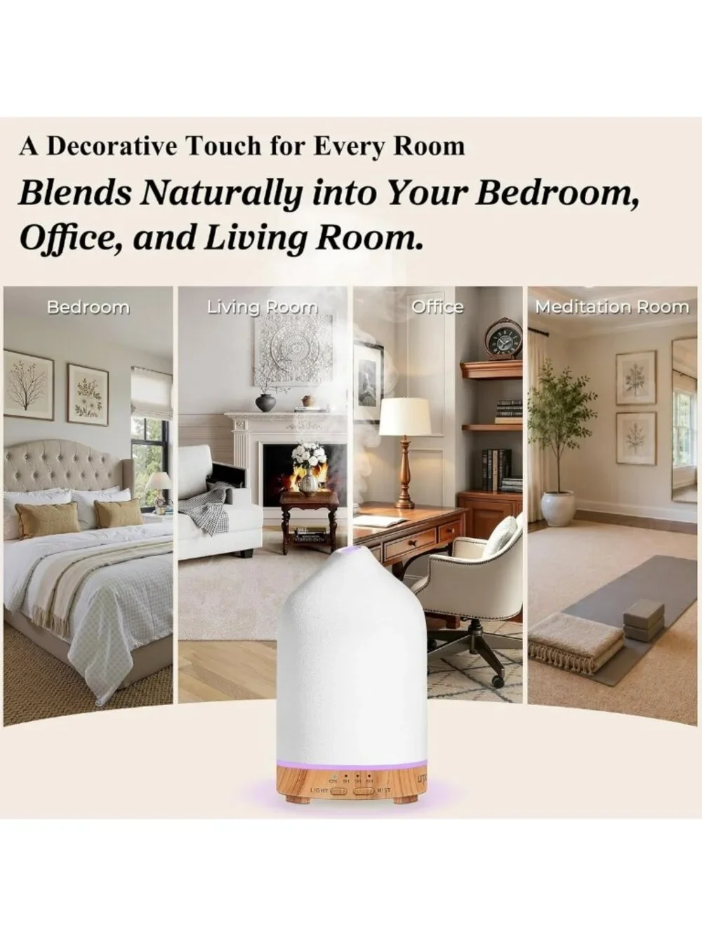 300mL Ceramic Essential Oil Diffuser | Aromatherapy for Home & Office Relaxation